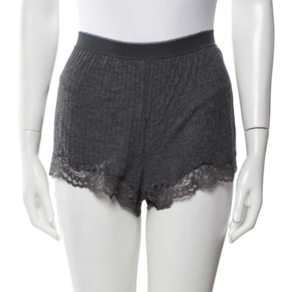 Stella McCartney Lace Mini Shorts Charcoal Gray Size S